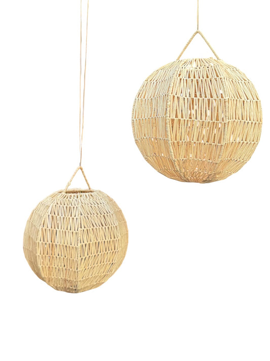 Runde Lampe aus Raffia  - Palm Sphere