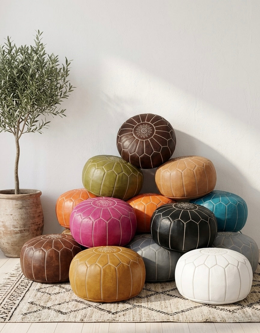 Leder Poufs - Sabra