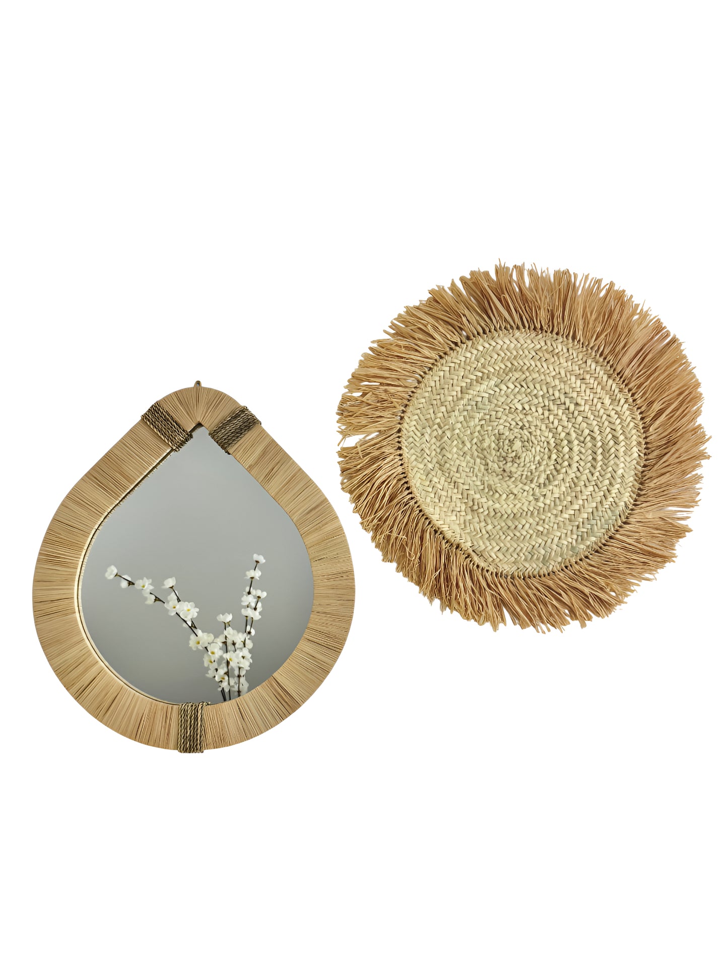 Ovaler Spiegel aus Raffia - Tislit