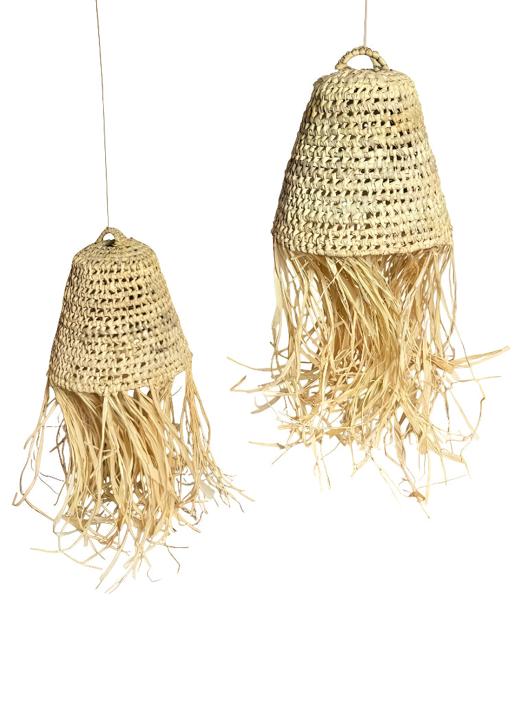 Lampe aus Palmfaser und Raffia - Raffia Wave
