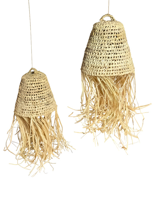 Lampe aus Palmfaser und Raffia - Raffia Wave