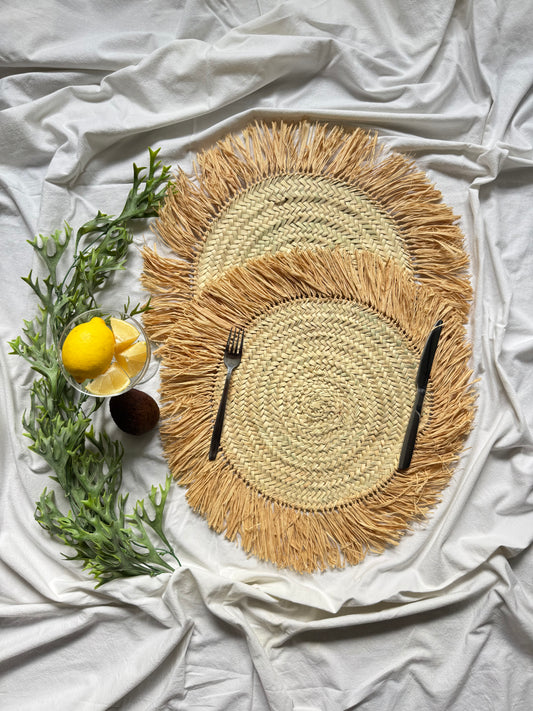 Rundes Tischset aus Raffia & Palmfaser - Tamazgha
