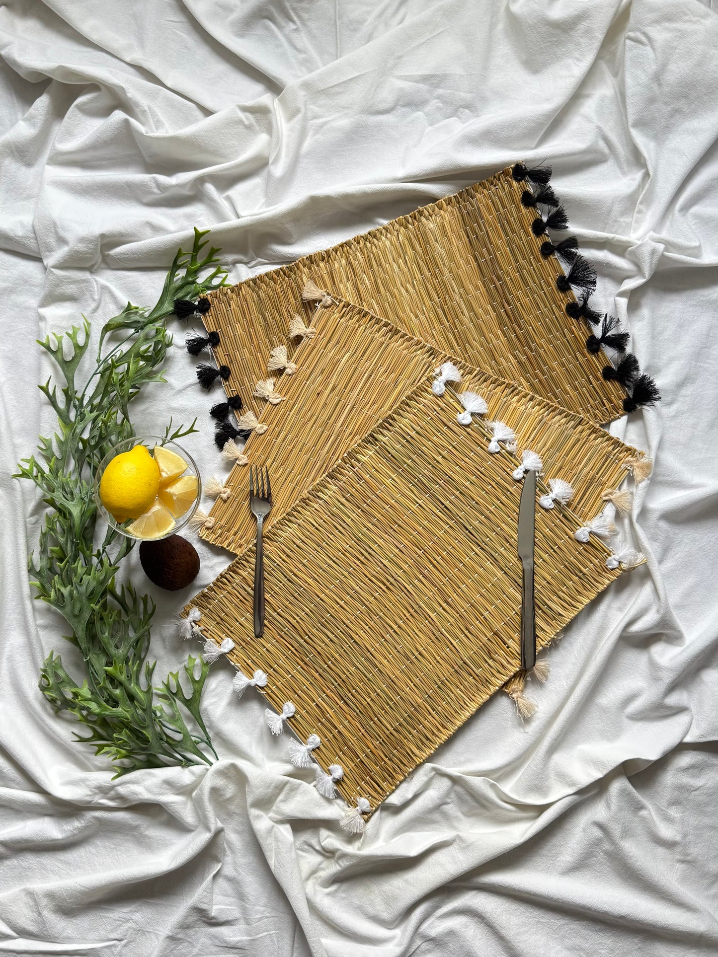 Tischsets aus Stroh und Baumwolle – Tamazight