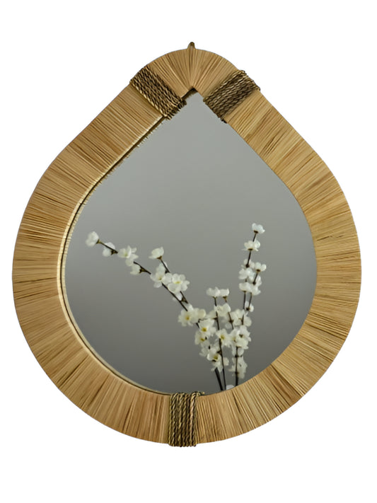 Ovaler Spiegel aus Raffia - Tislit