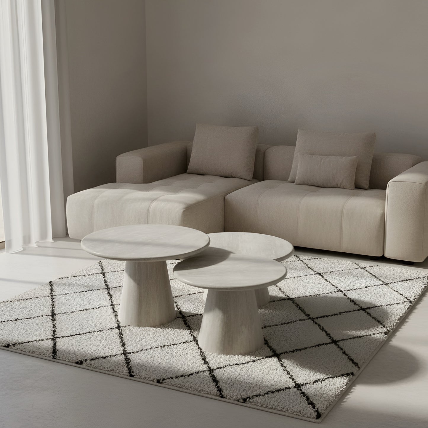 Couchtisch-Set aus Travertin - Krad