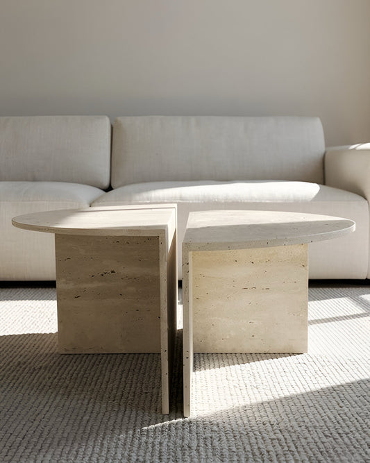 Modulares Couchtisch-Set aus Travertin - Amaray