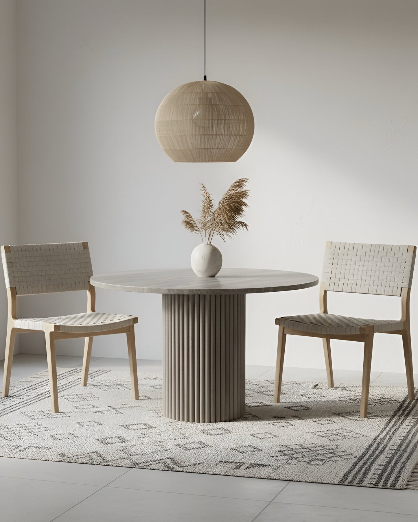 Runder Esstisch aus Travertin - Skoura