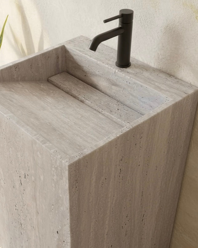 Freistehendes Waschbecken aus Travertin - Azru