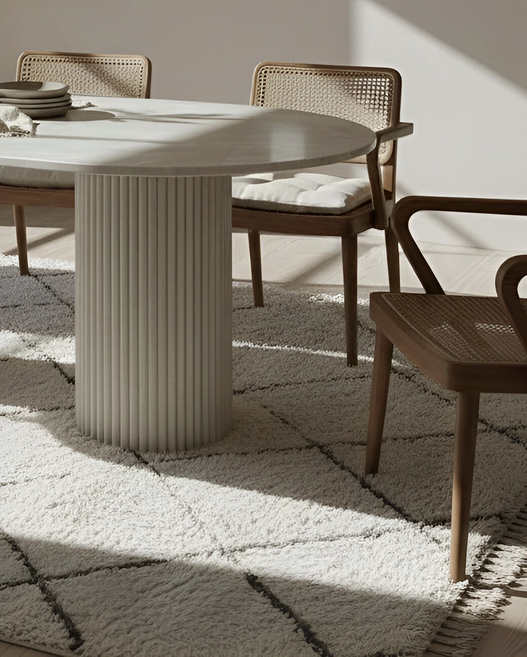 Monumentaler Esstisch aus Marmor & Travertin - Zayan